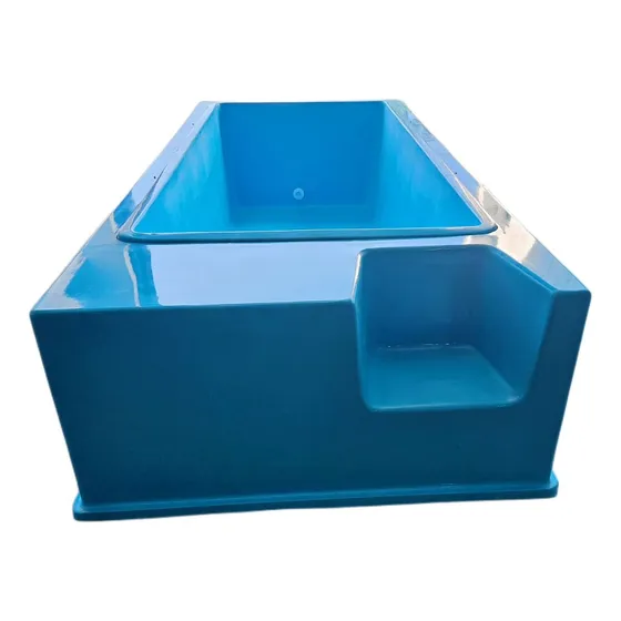 Piscina De Fibra 3,05x1,50x0.80 Com Bomba E Deck De Fibra