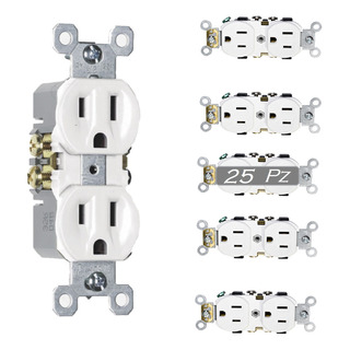 Contacto Doble Duplex Toma Corriente Aterrizado 15a (25pz) Contacto Doble Duplex Toma Corriente Aterrizado 15a (25pz)