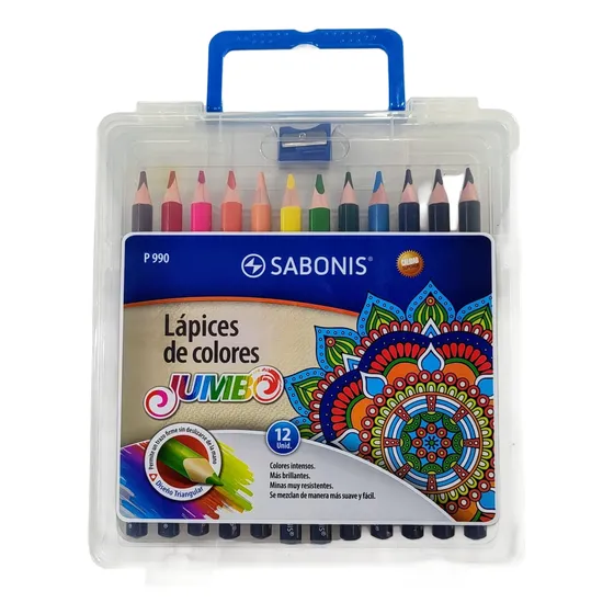 Lapices De Colores Sabonis Jumbo C/maletin X12unid