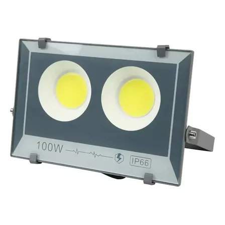 Foco Led Plano Reflector Multiled 100w Exterior Carcasa Gris Luz Blanca IP66 Marca Betensh