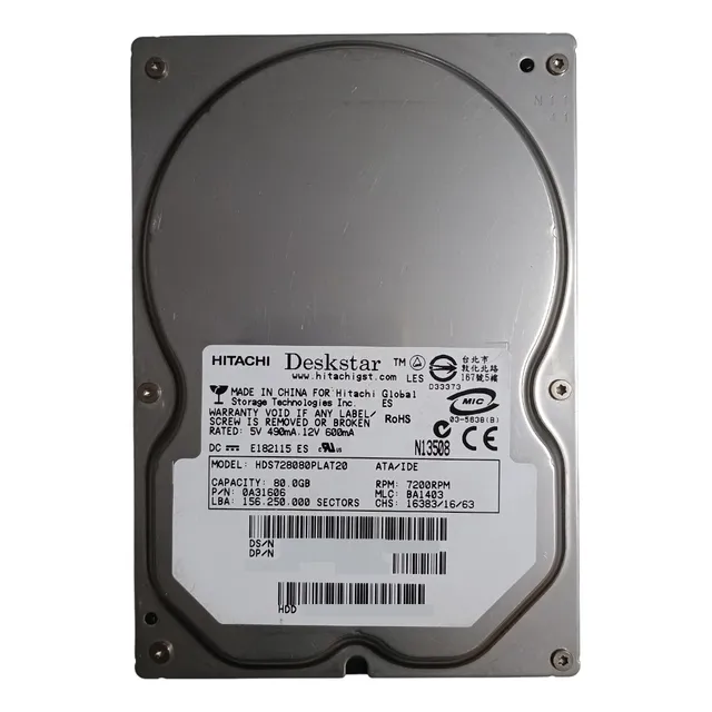 Disco Duro 80gb, Ide,  3.5 , Pc Escritorio (Reacondicionado)