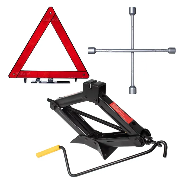 Kit Macaco Sanfona 2000kg 2t + Chave De Roda Cruz +triangulo
