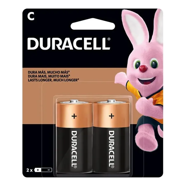 Pack X 2 Pilas Duracell Alcalinas Mediana Tamaño C