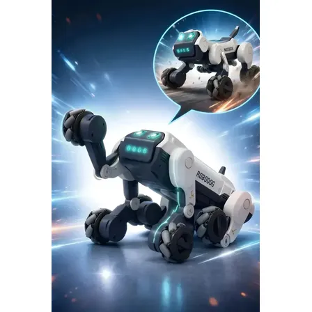 Cachorro Robô Interativo Inteligente Controle Remoto Brinquedo Eletrônico Infantil Dança Anda Late Luzes LED Sons Programável Recarregável Educativo Presente Meninos Meninas Diversão Tecnologia