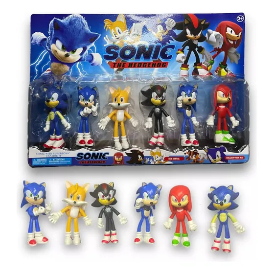 Bonecos Sonic E Amigos Kit Com 6 Personagens Para Presente