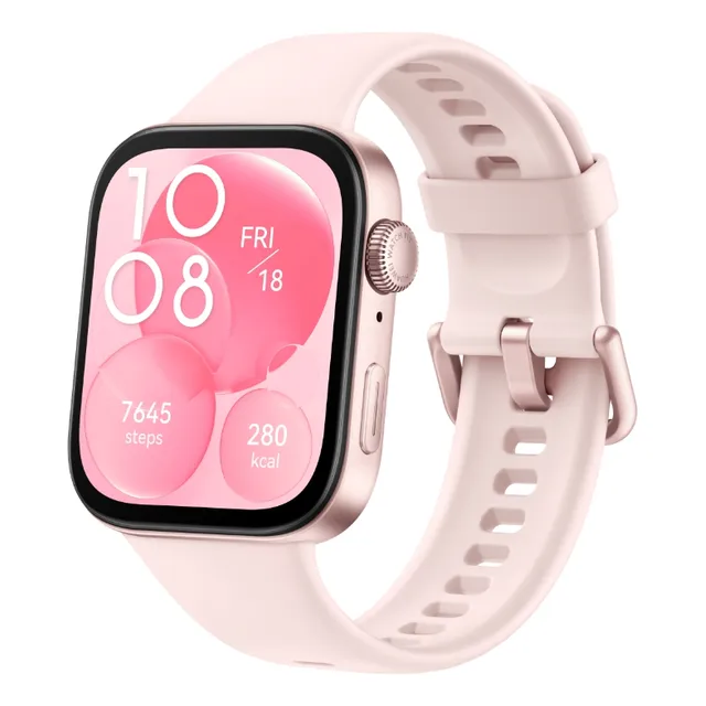 Smartwatch Huawei Watch Fit 3, Llamadas Bluetooth, 1.82 PuLG Caja Rosa Malla Rosa Bisel Rosa Diseño de la malla Fluoroelastómero