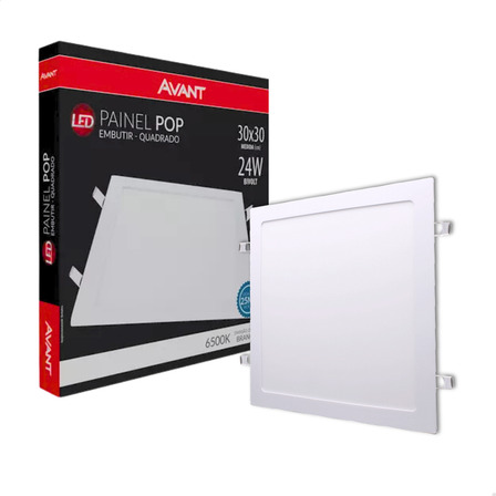 Painel Plafon Led 24w Quadrado Embutir Branco Frio 29x29 Painel Plafon Led 24w Quadrado Embutir Branco Frio 29x29