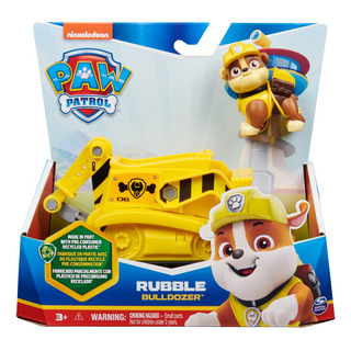 Paw Patrol Vehículo Básico Sustentable Rubble Con Figura De Paw Patrol Vehículo Básico Sustentable Rubble Con Figura De