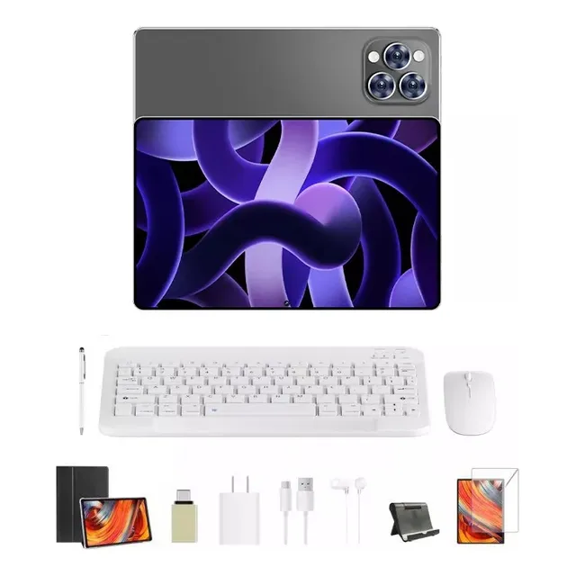 Hancdon Tablet Pro12 12gb 512gb 24mp/48mp Android 13 10 Core 2sim 5g Wifi Con Teclado Ratón Color Gris Oscuro