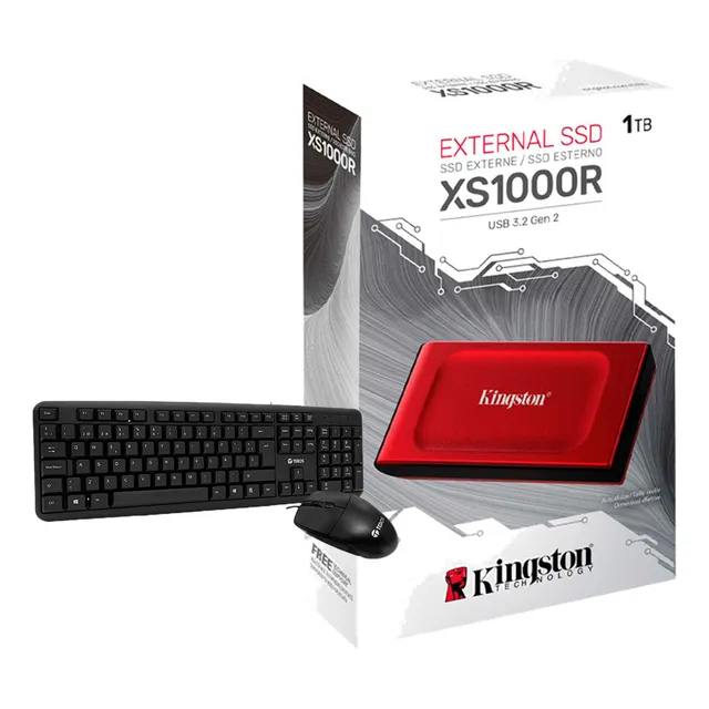 Unidad Sólida Externa Kingston Xs1000r 1tb Color Rojo