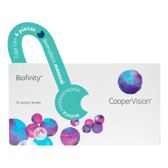 Lentes De Contacto Coopervision Biofinity Caja Con 6 Piezas