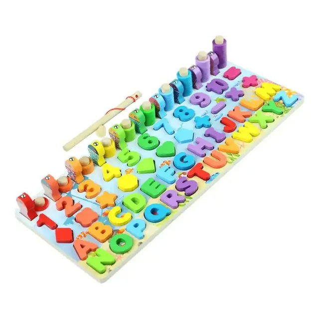 Juego Didáctico De Encastre Y Pesca Alfabeto Números