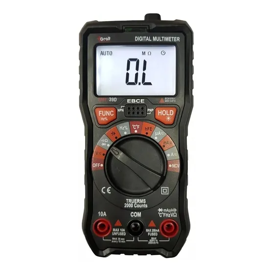 Tester Multimetro Digital Gralf Premium Gmf-39d Profes Comp