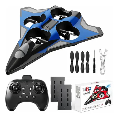 Mini Drone Com Motor Sem Escovas Brinquedo Duas Baterias Azul