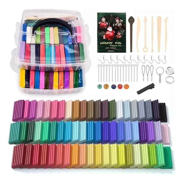Kit De Arcilla Poliméricade Moldeable 62 Colores/porcelana