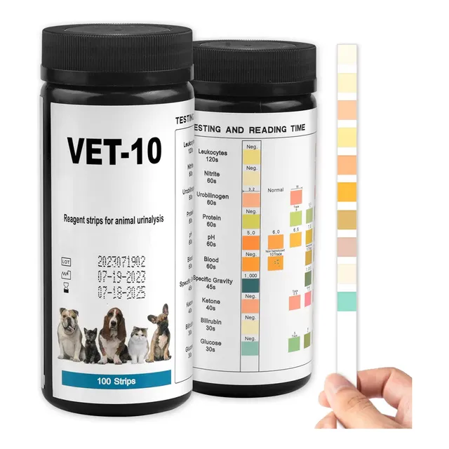 Tiras Reactivas Para Orina Uroanalisis 100 Und - Veterinario Agua