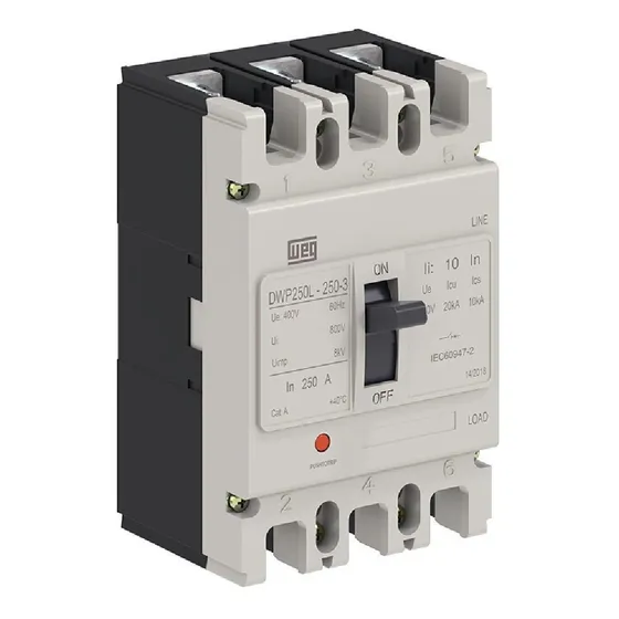 Disjuntor Caixa Moldada 3p 20ka 225a Dwp250l-225-3 - Weg