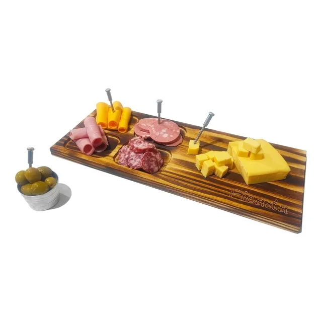 Kit Picada Tabla Para Quesos Y Fiambres + Dip Y Pinches
