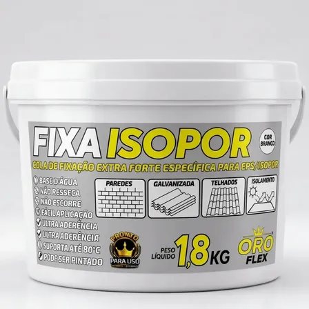 Cola Fixação Oroflex 1,8kg Para Isopor E Pvc Branco
