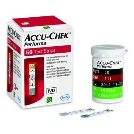 Tira Teste Accu-chek Performa 50 Unidades Cor Cinza/Preto