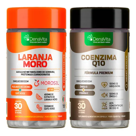 Coenzima Q10 + Laranja Moro Morosil + Tcm Coq10 - Denavita Morosil - Coenzima Q10 - Denavita