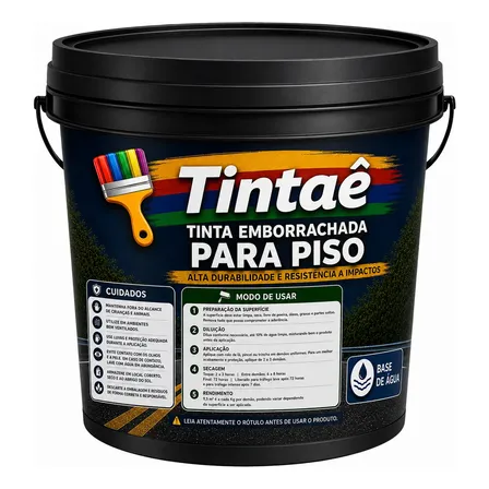 Tinta Piso Emborrachada Fosca 18kg Antiderrapante Preto Fosco