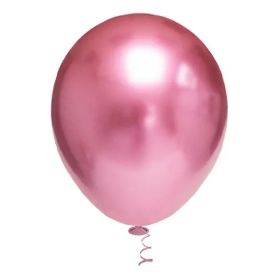 Bexiga Balões Metalizado Platino Nº 5 Rosa - 25 Unid