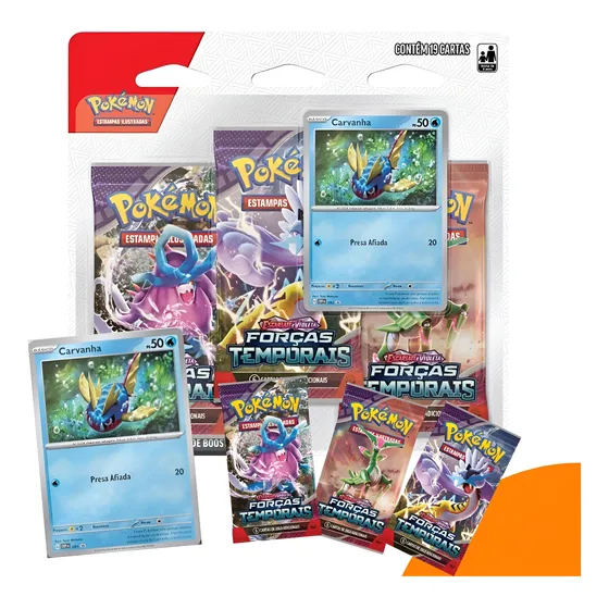Blister Triplo Pokémon Forças Temporais Ev5 Carvanha Copag