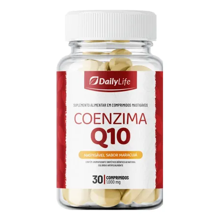 Coenzima Q10 Pura Concentrada 100mg 30 Comprimidos Mastigáveis Sabor Maracujá Daily Life