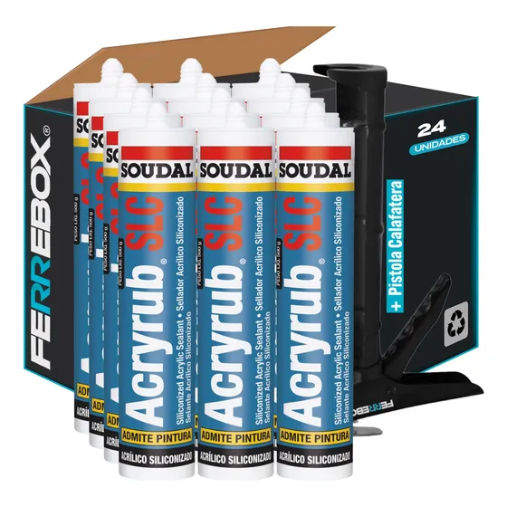 24 Uni Sellador Acrílico Acryrub Blanco | 300 Ml | Soudal