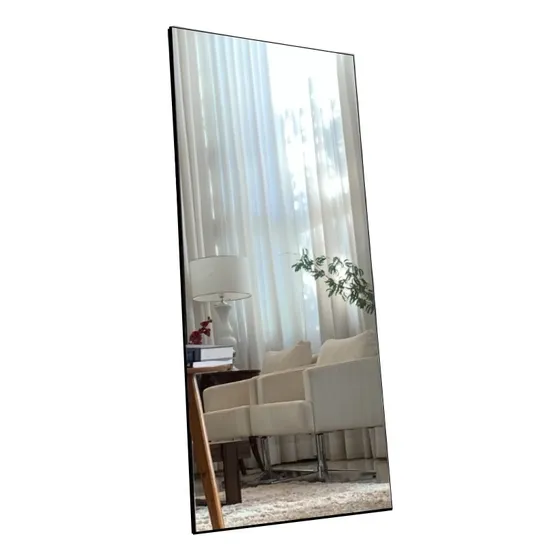 Espelho Corpo Inteiro Chão Grande Parede Isadora A150 X L60 Moldura Preto