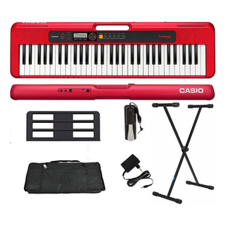 Teclado Casio Ct-s200 Para Iniciantes + Suporte Capa E Pedal Vermelho Teclado Casio Ct-s200 Para Iniciantes + Suporte Capa E Pedal Vermelho
