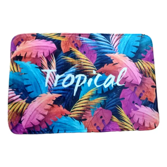 Alfombra Suave Antideslizante Absorbente Tropical