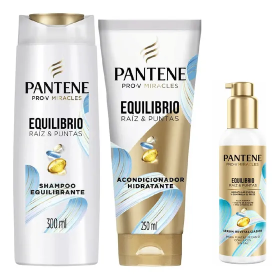 Shampoo 300ml Y Aco 250ml + Serum 95ml Pantene Equilibrio Ml