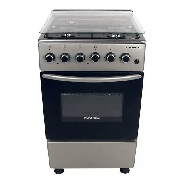 Cocina Punktal Turca PK-1930TK color inox con puerta con visor 220V