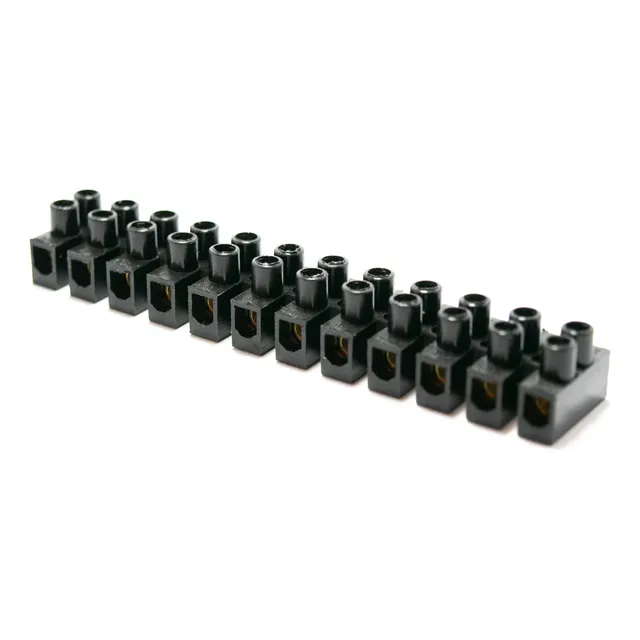 Bornera Electrica 4mm2 3a 380v 12 Polos Ignifuga Negra