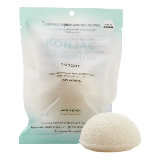 Konjac Esponja Facial Blanca 100% Blanco Puro Limpia Exfolia