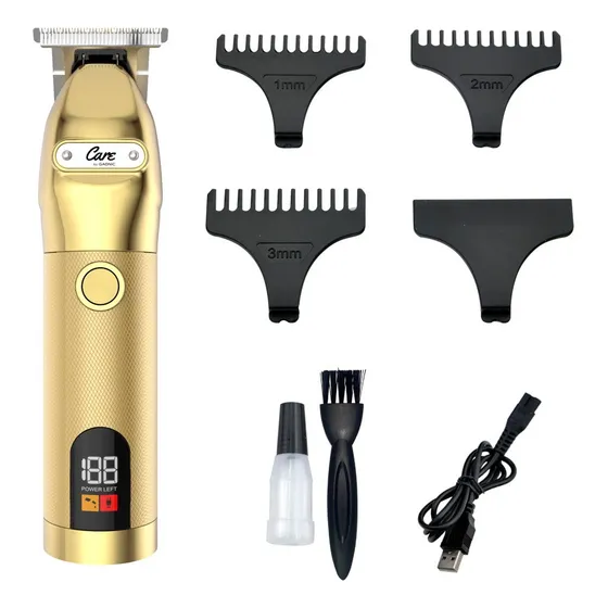 Maquinita De Pelo Eléctrica Gadnic Cp160 Color Dorado Pantalla Lcd Usb