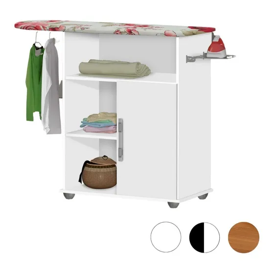 Mesa De Passar Roupa Passadeira De Roupa Armario Organizador Cor Branco