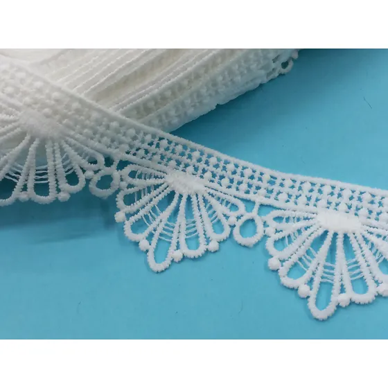 Renda Poliester Bico Acabamento Cod11627 Branco Off