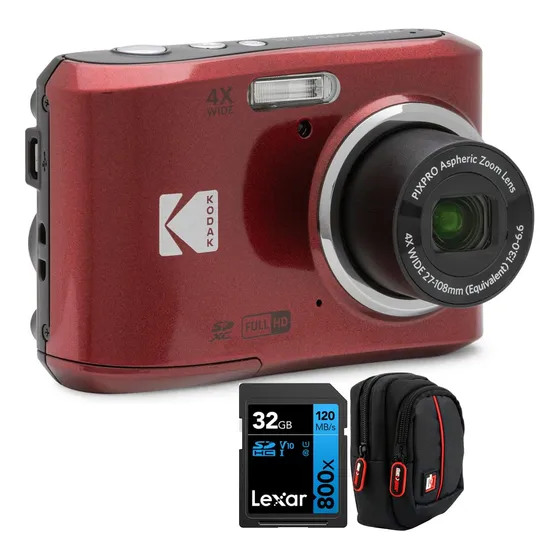 Kodak Fz45rd Pixpro Fz45 Camara Digital 16 Mp Rojo Tarjeta +