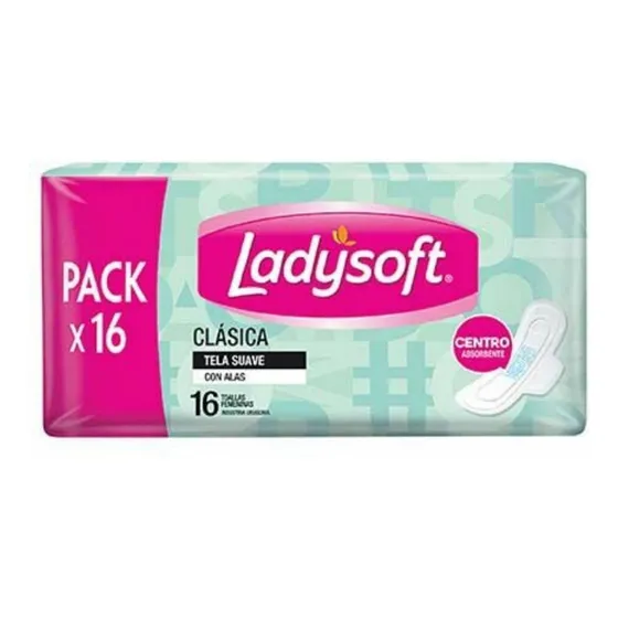Ladysoft Toallas Clásica Tela Suave C/a 16 U