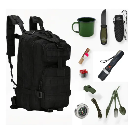 Kit Mochila Tática 30l Sobrevivência Acampamento Emergência