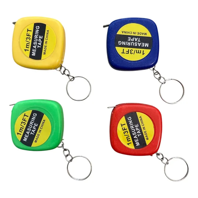 Flexometro Metro Mini Llavero De 1 Metro 4 Pzs Colores