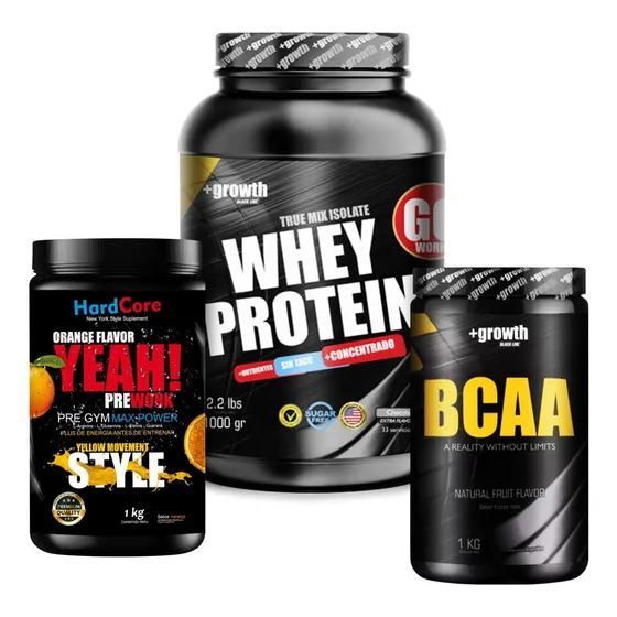 1k Preentreno + 1k Wheyprotein Isolate + 1k Bcaa +growth !!!