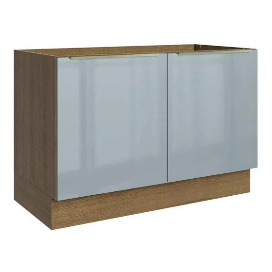 Gabinete Bajo Cocina Madesa Lux 120cm Sin Encimera Color Marrón/Gris 01