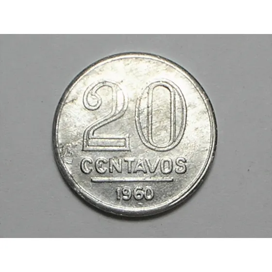 Rara - 20 Centavos - 1960 Em Aluminio Fecha A Coleção