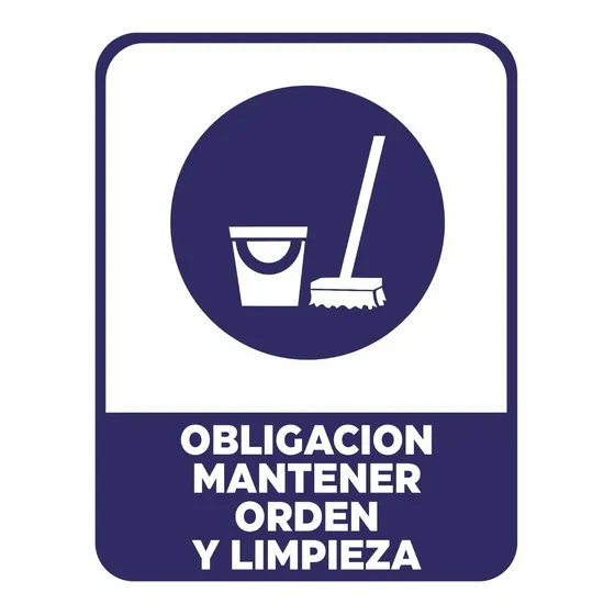 Cartel Obligación De Mantener Orden Y Limpieza 22x28 Cm