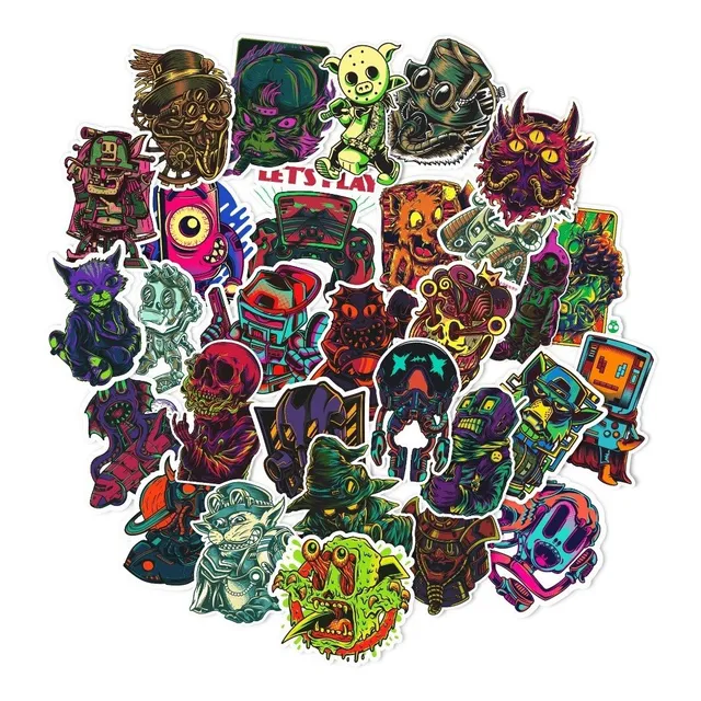 30 Peças De Adesivos Stickers Cyber Punk Style Dark Future