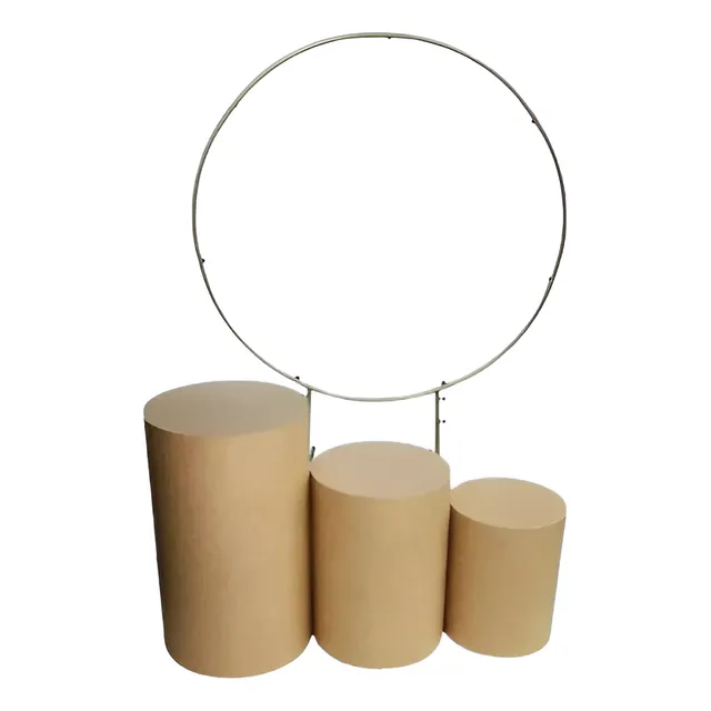 Kit Decoración Arco 1.5m Metal + Trio Cilindros Mdf
